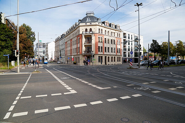 Friedrich-List-Platz Leipzig Die Kreuzung auf dem Leipziger Friedrich-List-Platz